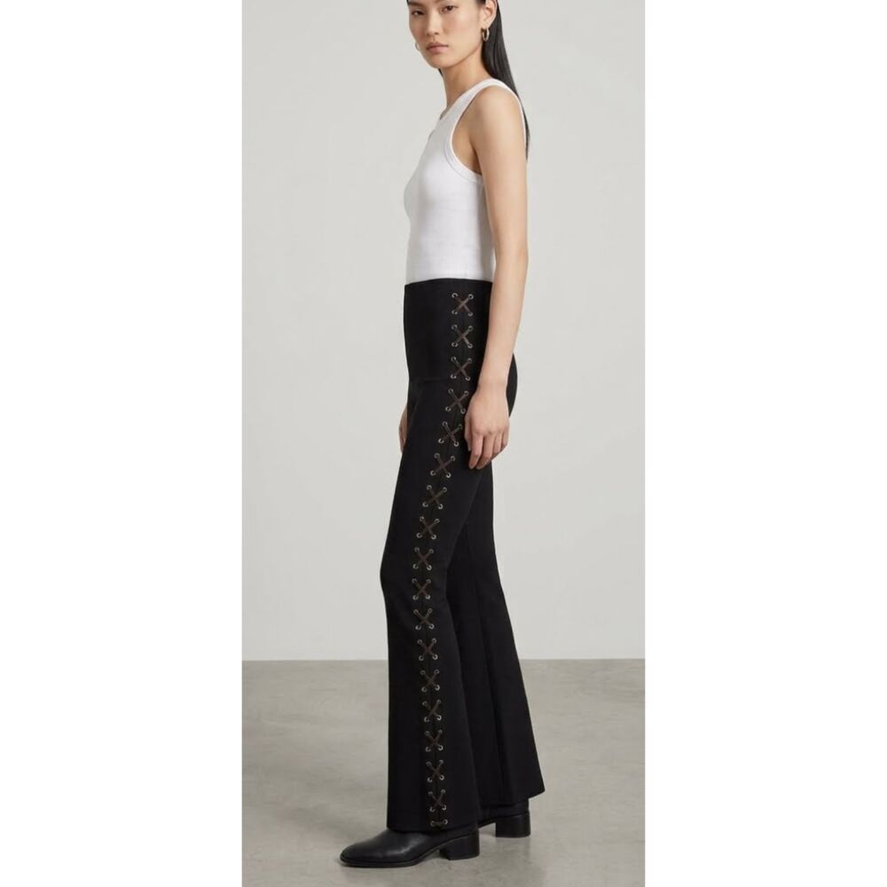 Vintage 90s Equestrian Designs Santa Barbara Black Lace Up Flare Pants Size S